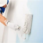 Mise en peinture d'un mur avec de la peinture mat à Cugnaux.
